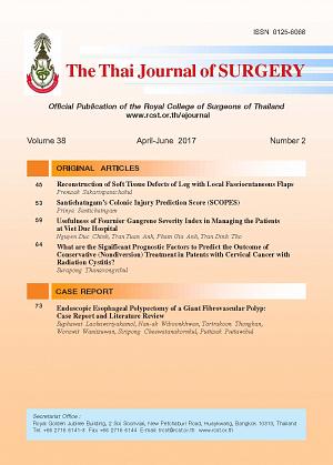 The Thai Journal of Surgery Volume 38 April-June 2017 Number 2