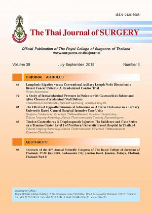 The Thai Journal of Surgery Volume 39 July-September 2018 Number 3